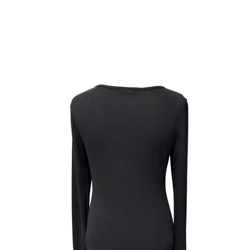 Future Collective Target Ribbed Cut Out Neck Bodysuit Black Size M Long Sleeve‎ - Picture 4 of 11
